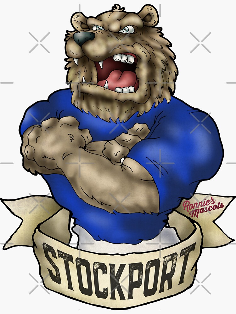 "Stockport County Bear Mascot" Sticker for Sale by RonniesMascots Redbubble