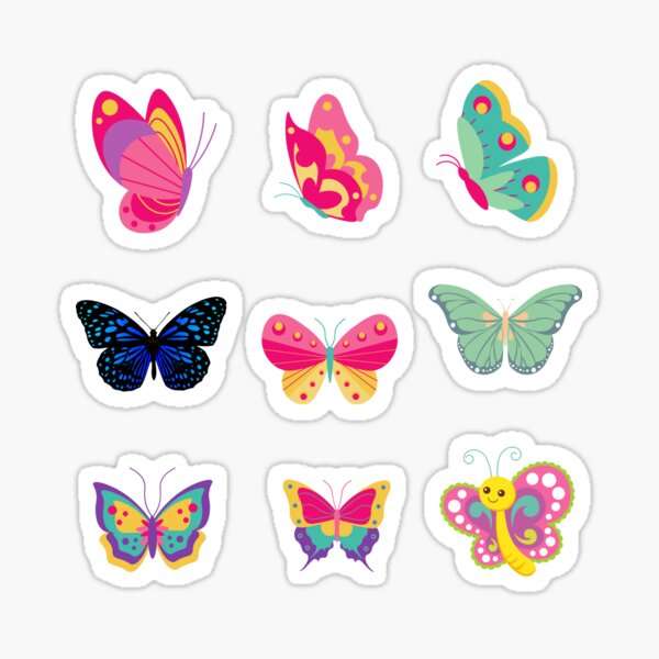 Pink Cute Butterfly' Sticker