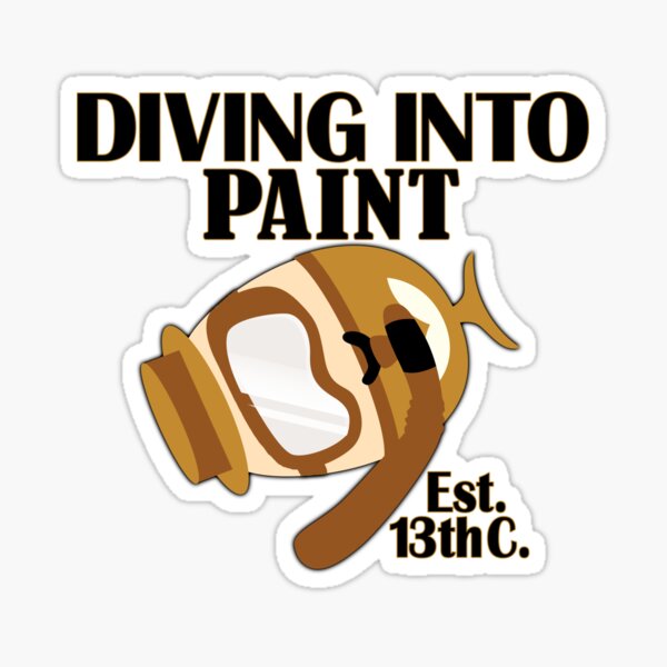 Egg diving into paint for Easter since 13th century. Funny Happy Easter day pun gift idea Sticker