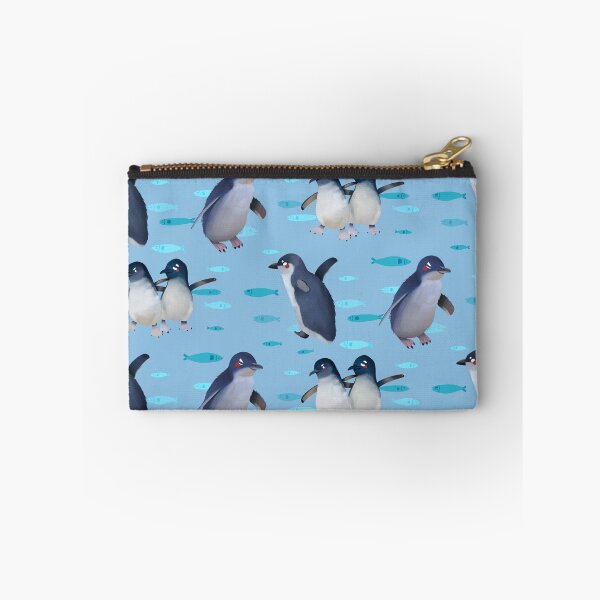 Item preview, Fairy Penguin Birds - Cute Blue and Aqua Bird Illustration Pattern  designed and sold by TheRainbowRoom.