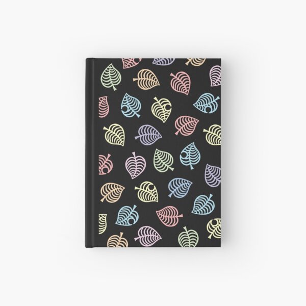 Nook Leaf Aloha Logo - Rainbow Pastel Colors on Black Hardcover Journal