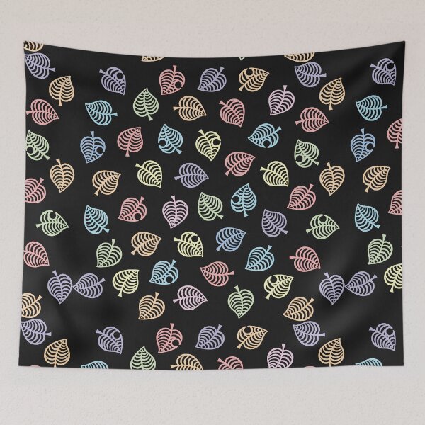 Item preview, Nook Leaf Aloha Logo - Rainbow Pastel Colors on Black designed and sold by TheMajesticGoat.