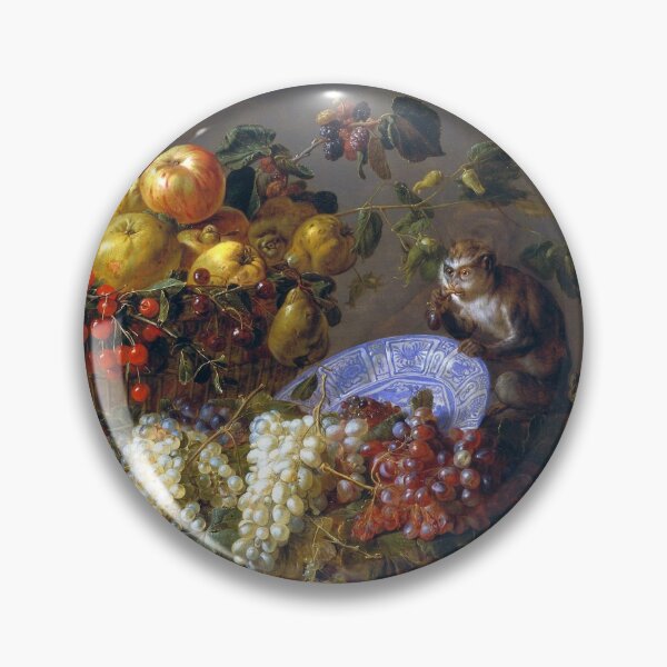 Item preview, Still Life with Fruit and a Monkey eating Grapes by Adriaen van Utrecht, Flemish, 1635 designed and sold by Shapes-Mania.