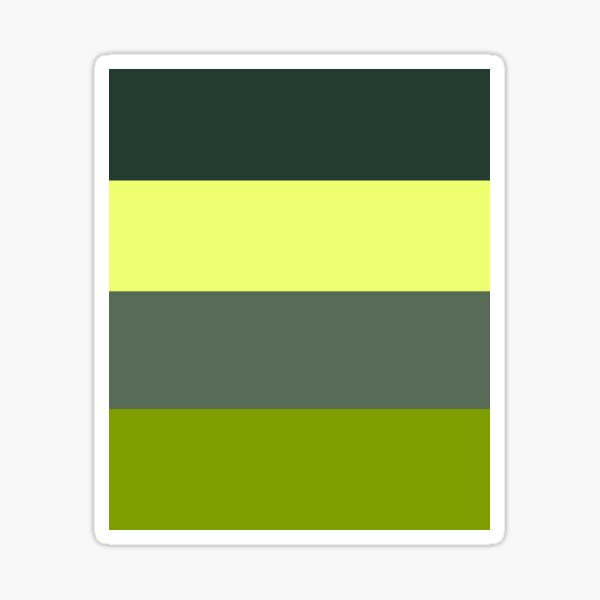Green stripe monochromatic color block stripe pattern Sticker
