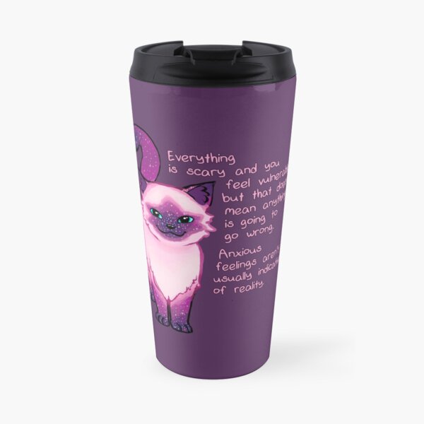 Anxiety Encouragement Galaxy Cat Travel Mug