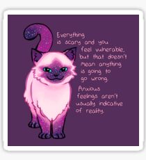 Anxiety Encouragement Galaxy Cat Sticker