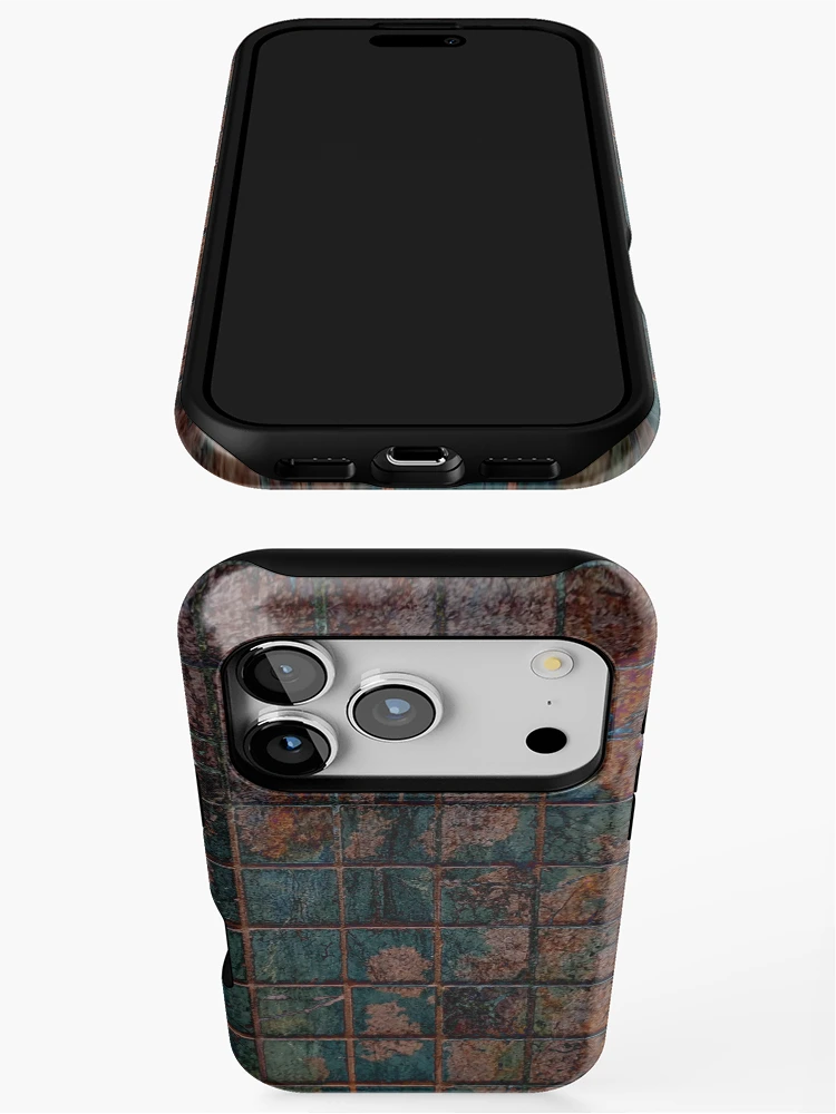 Thumbnail 3 of 4, iPhone Case, Abstract Rustic Tiles designed and sold by kayodeDesign.