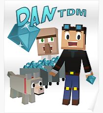 Dantdm Posters Redbubble - dantdm the diamond minecart minecraft youtuber poster