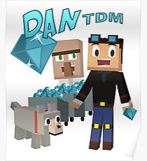 DanTDM Der Diamant Minecart - Minecraft Youtuber Poster