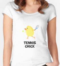 Tennis-Küken Tailliertes Rundhals-Shirt