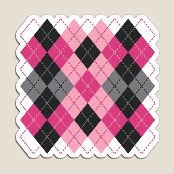 Item preview, Pink and Black Dashed Argyle designed and sold by Lisann.