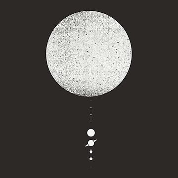 Artwork thumbnail, Minimal Solar System | White Ink Edition by geekchic tees