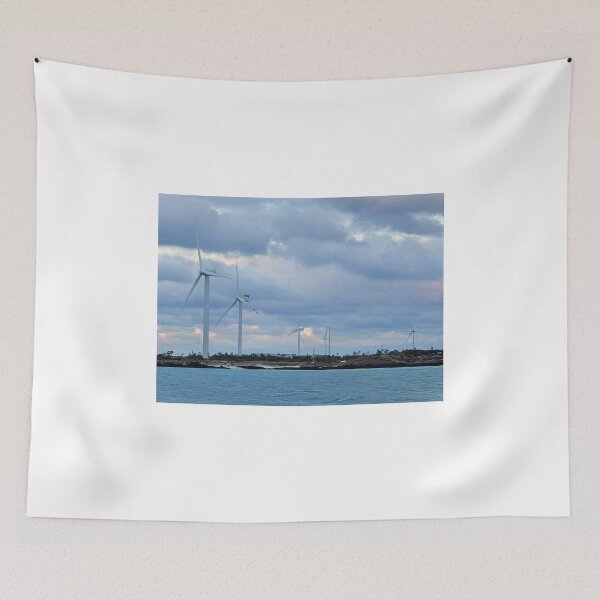 Item preview,  Sunset and windmill on jeju sea,  korea. designed and sold by human8891.