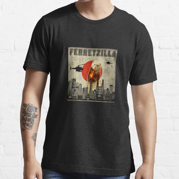 Funny Ferret Japanese Sunset Style Essential T-Shirt