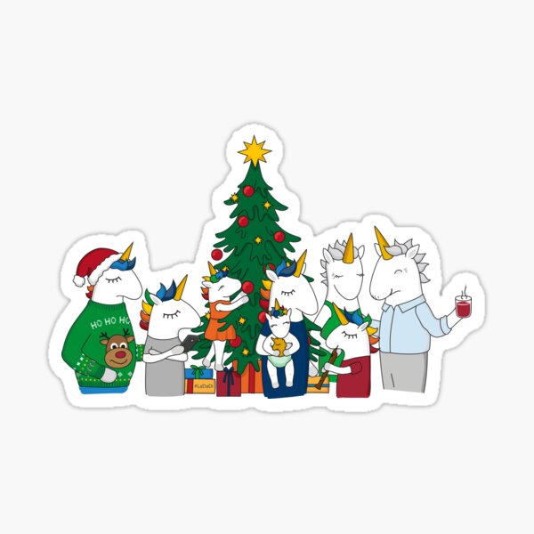 Unicorn giving presents Sticker