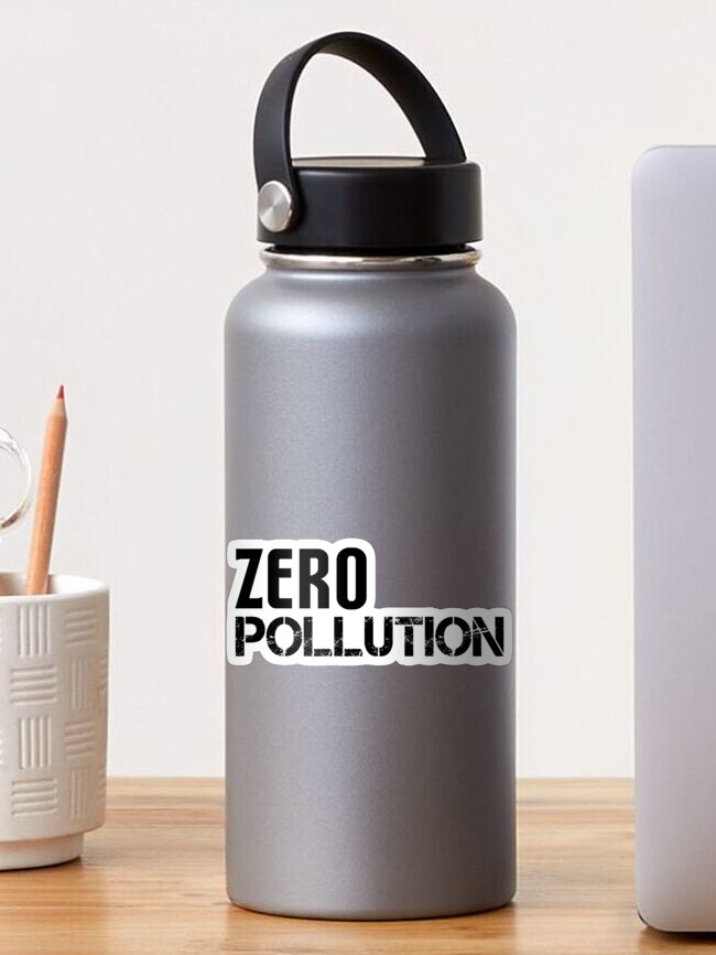 Thumbnail 1 of 3, Sticker, Zero Pollution 3 designed and sold by VkScript.