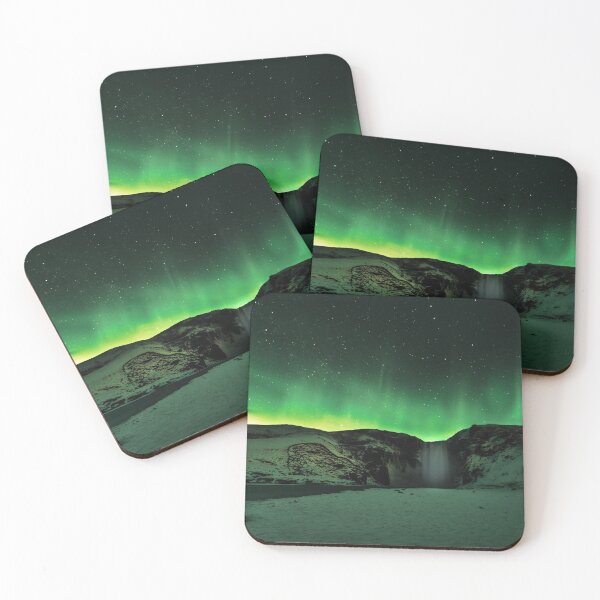 Item preview, Northern Lights over Skógafoss designed and sold by Flottmynd.