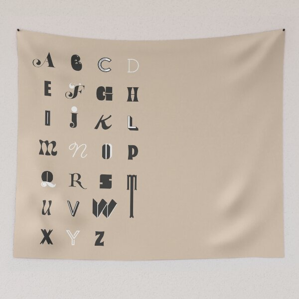 Item preview, Beige Alphabet designed and sold by EllinorPrints.