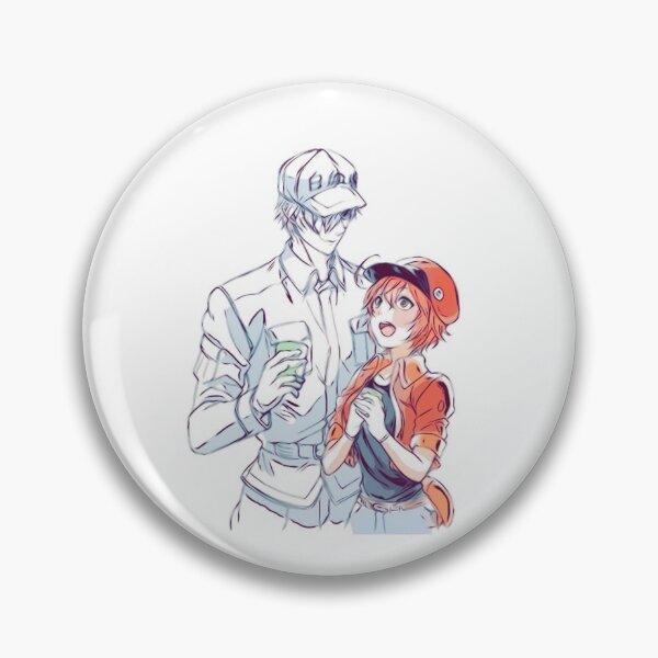 Item preview, Hataraku Saibou|Cells At Work - Red Blood Cell and White Blood Cell (Sketch) designed and sold by Sicoria.