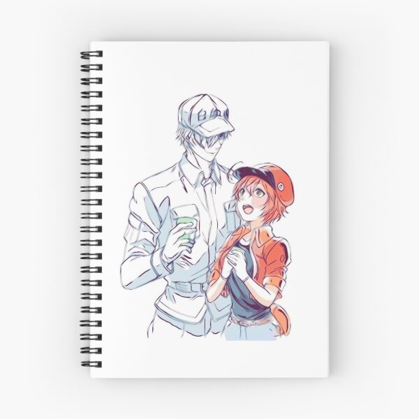 Item preview, Hataraku Saibou|Cells At Work - Red Blood Cell and White Blood Cell (Sketch) designed and sold by Sicoria.