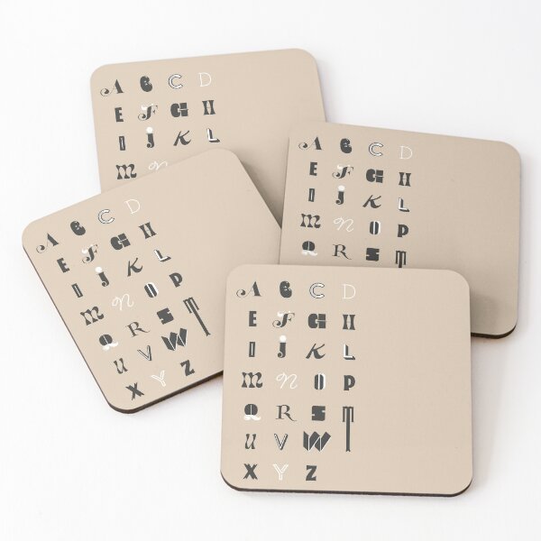Item preview, Beige Alphabet designed and sold by EllinorPrints.