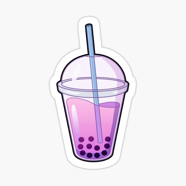 Boba milk tea with glasses Sticker for Sale by c4k5llc