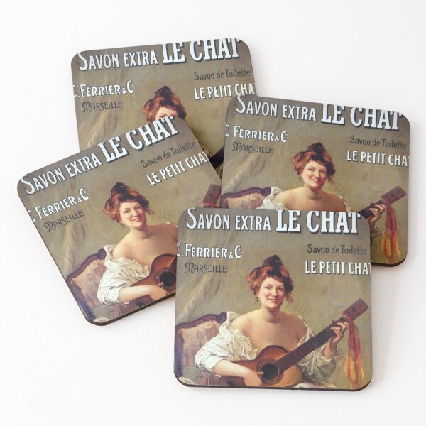 Item preview, Le Savon, Restored French Soap poster, Guitar Musician with Cat designed and sold by JonDelorme.