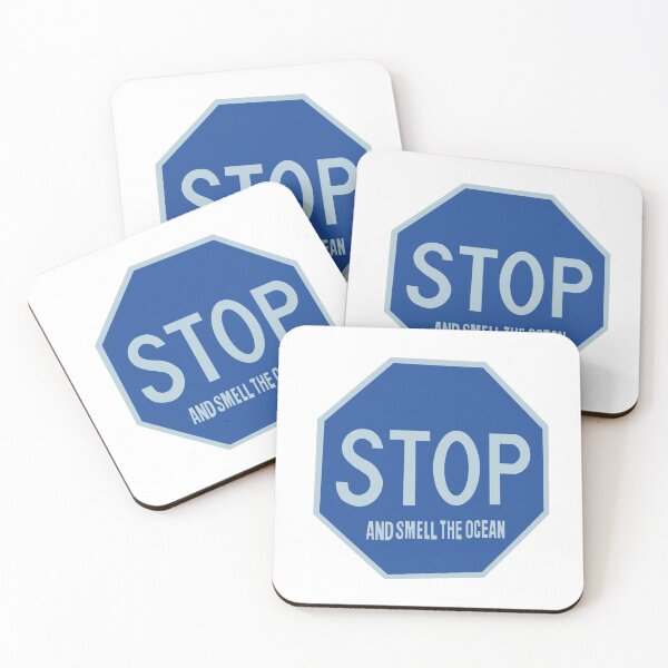 Item preview, Dark Blue STOP and Smell the Ocean designed and sold by ArtbyPo1.