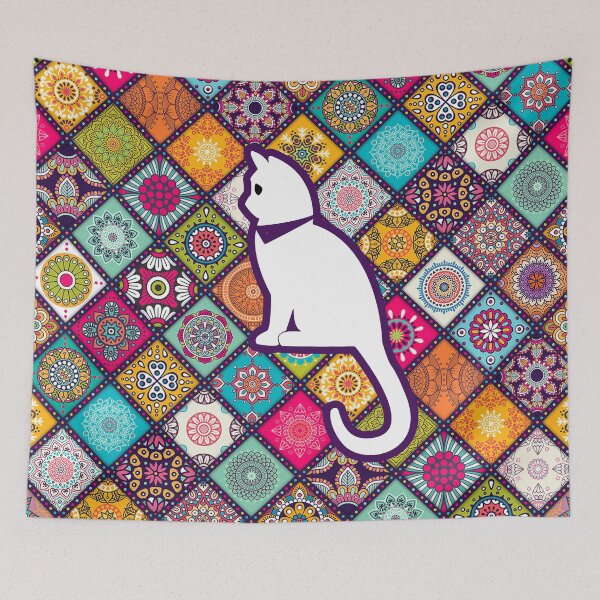 Item preview, Floral Cat in Flowers Popoki 1002 designed and sold by VinBasis.