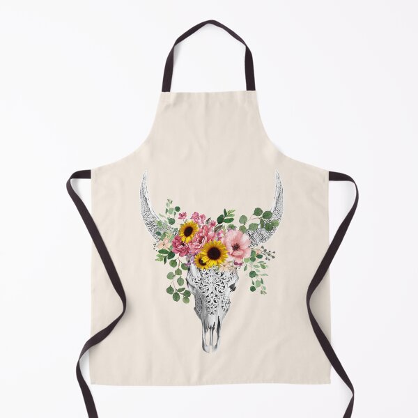 Item preview, Watercolor Skull and Crown pink yellow rose and sunflowers designed and sold by Collagedream.