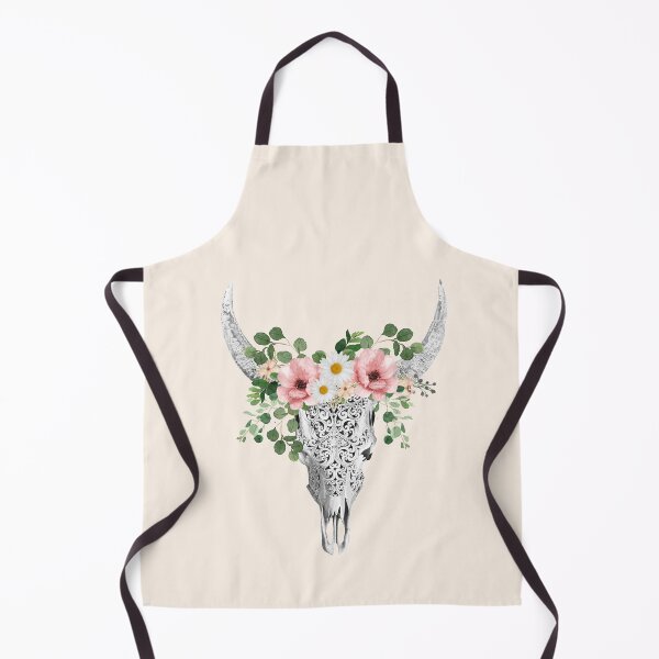 Item preview, Watercolor Skull and Crown pink rose and daisies designed and sold by Collagedream.