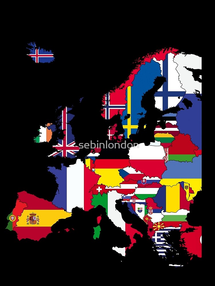 "Europa Karte Flaggen" T-Shirt von sebinlondon | Redbubble "Europa Karte Flaggen" T-Shirt von sebinlondon | Redbubble