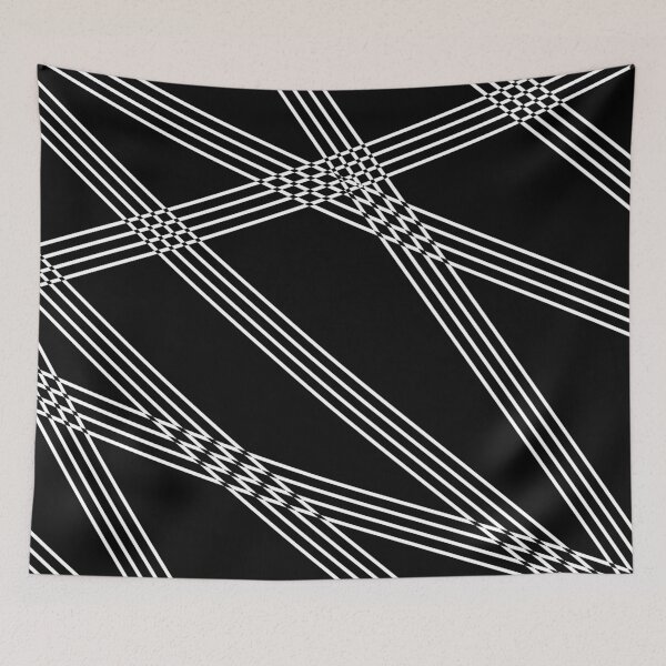 Aperçu de l'œuvre Motif de concept géométrique noir à rayures blanches créée et vendue par likebakerdo.