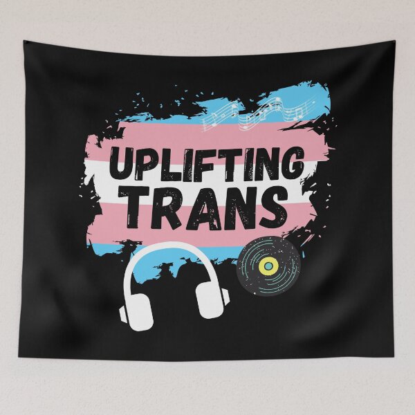 Item preview, Uplifting Trance Trans Flag Edition for LGBTQ+ Music Lovers designed and sold by Nathalie Aynié.