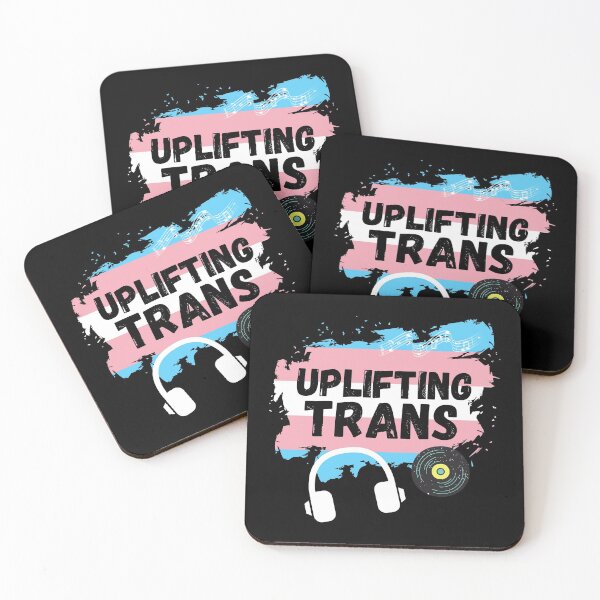 Item preview, Uplifting Trance Trans Flag Edition for LGBTQ+ Music Lovers designed and sold by Nathalie Aynié.