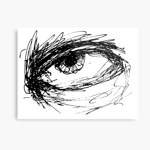 Eye Sketch Metal Print