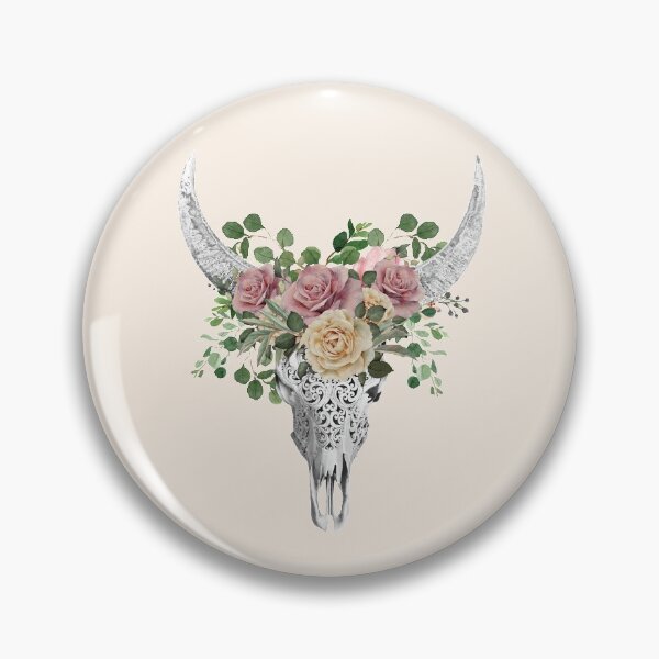Item preview, Roses Watercolor Skull and Crown floral, boho chic designed and sold by Collagedream.