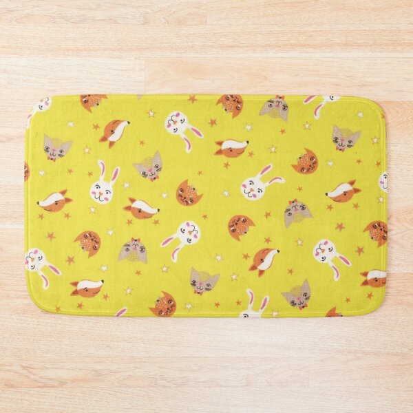 Item preview, Fox cats rabbits, yellow background designed and sold by jwebmarket.
