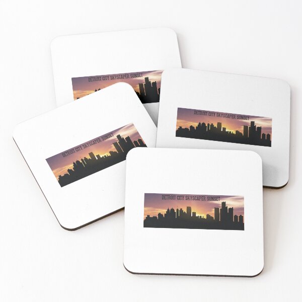 Item preview, Detroit City Skyscraper Skylines Vintage Sunset Retro Silhouette designed and sold by magicos1.
