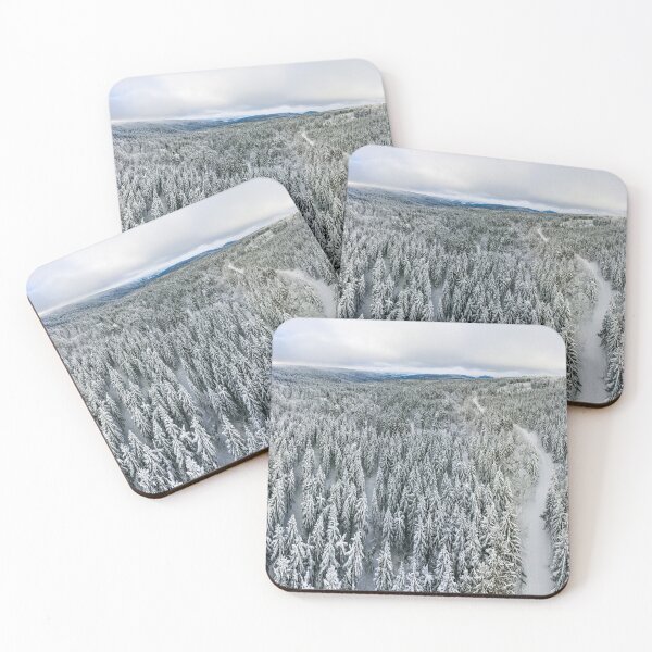 Item preview, Panoramic view from drone of snowy forest in Vosges mountains, Alsace, France. designed and sold by Alexander Sorokopud.
