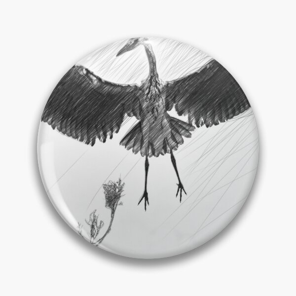 Item preview, A grey heron - digital art draw designed and sold by pietrofoto.