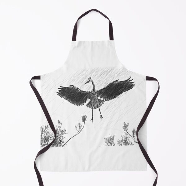 Item preview, A grey heron - digital art draw designed and sold by pietrofoto.