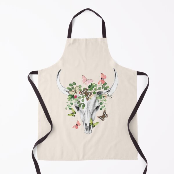 Item preview, Cow Skull and Crown leaves and butterflies designed and sold by Collagedream.
