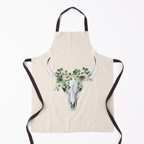 Item preview, Cow Skull and Crown eucaliptus leaves and little flowers designed and sold by Collagedream.