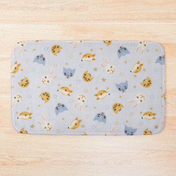 Item preview, Fox cats rabbits, light blue background designed and sold by jwebmarket.