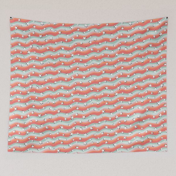 Item preview, Stars and Stripes Teal and Orange Fun Colourful Pattern designed and sold by AlmightyClaire.