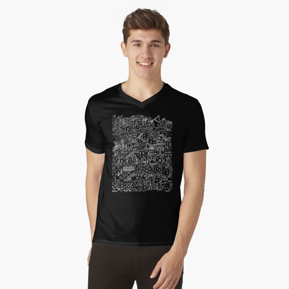Vista previa del artículo con la obra «Camiseta de cuello en V», diseñado y vendido por Sintes.