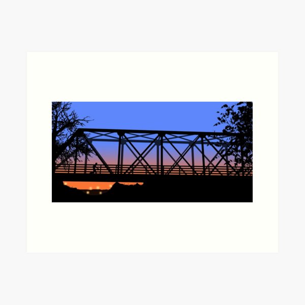 Eine Baum-Hügel-Brücke Kunstdruck