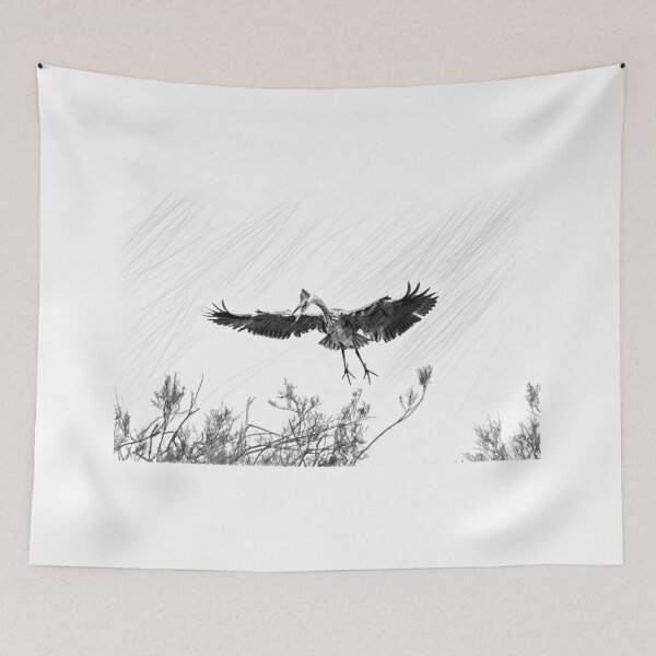 Item preview, Grey heron drawing designed and sold by pietrofoto.