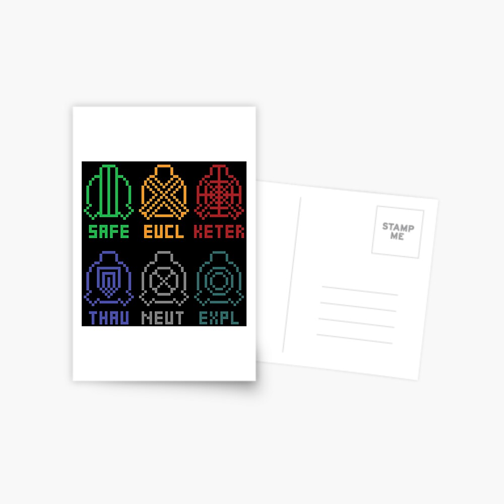 SCP's colored  Postcard for Sale by AmicableApparel